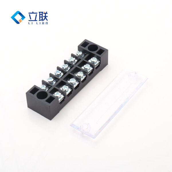 TB Series Black Double Row Fixed Fence Screw Terminal